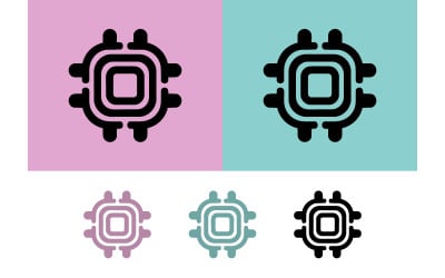 Abstract square grid circuit board icon.