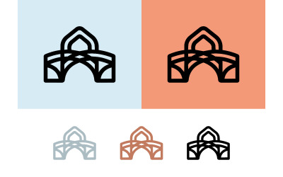 Risorsa grafica astratta con icona di design per l&amp;#39;architettura dei ponti.
