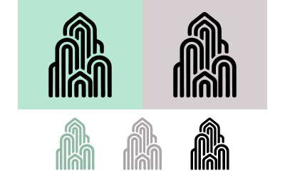 Bygga abstrakta linjer logotyp mint.