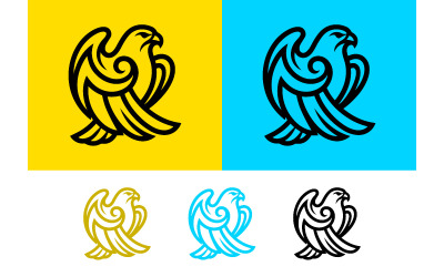 Emblema dell&amp;#39;aquila in nero su sfondo giallo.