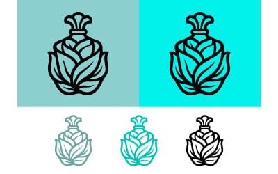 Flower bottle logo icon graphic design elements.