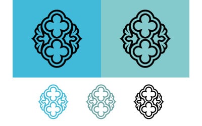 Four leaf clover logo design abstract pattern.