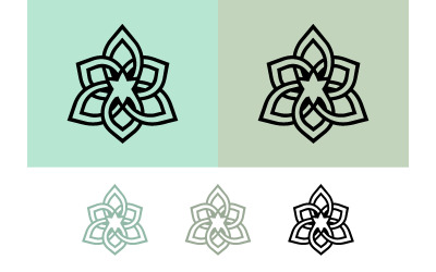 Geometrisch bloemenlogo, abstract en sierlijk.