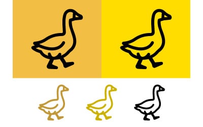 Goose icons on yellow and gold backgrounds design.