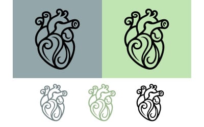 Heart anatomy stylized modern emblem.