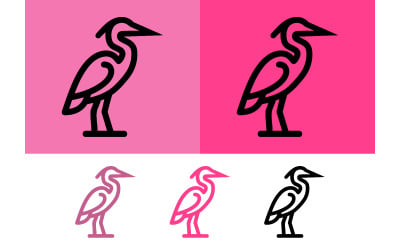 Heron bird logo design simple outline.