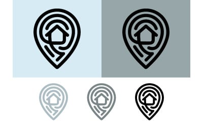 House location icon abstract design graphic resource.