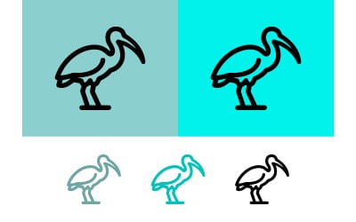 Ibis icons on teal and blue backgrounds graphic.