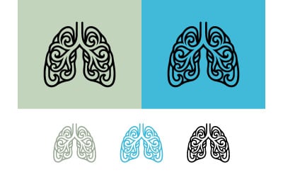 Lungs logo ornate design green.