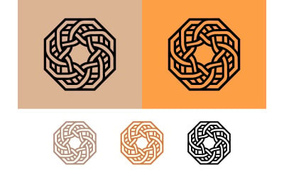Octagonal knot logo design abstract geometric.