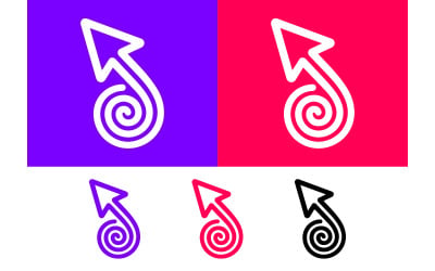 Swirl arrow logo design direction icon.