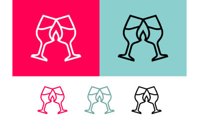 Toast glasses celebration design red background.