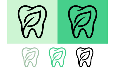 Ícone de dente com fundo verde folha.
