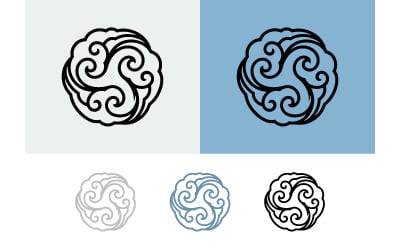 Celtic knot spiral emblem circular motion nature art.