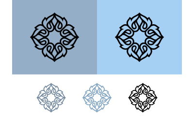 Floral starburst emblem geometric petal design clean.