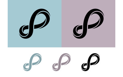 Infinity symbol design in black and purple.