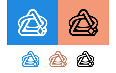 Infinity triangle symbol in blue and black.