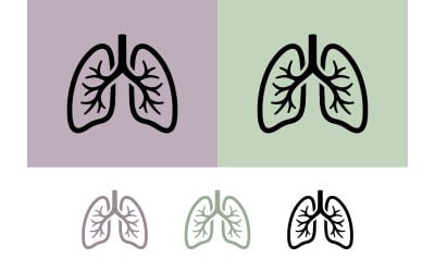 Lungs icon with multiple color variations for health.
