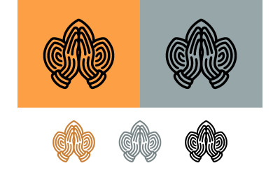 Symbole de l&amp;#39;orchidée et des mains jointes en prière, avec ses couleurs.