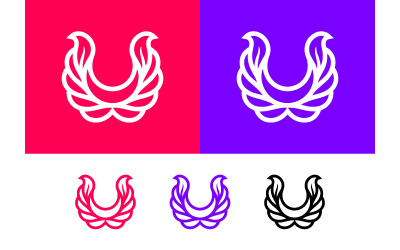 Stylized wings emblem white outline on red.