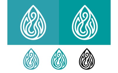 Water drop icon with fluid wave element.