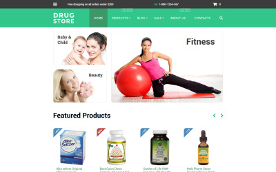 Egészségügyi gyógyszertár Shopify téma