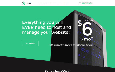 Hosting Responsive Website-Vorlage