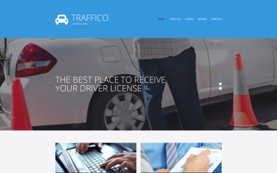 Plantilla de sitio web adaptable para escuelas de tráfico