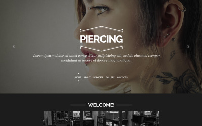 Plantilla de sitio web adaptable para tienda de piercings