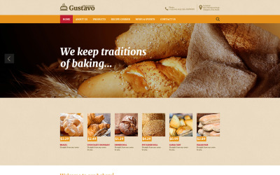 Responsiv webbplatsmall för bageri