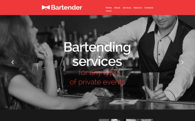 Responsiv webbplatsmall för cocktailbar