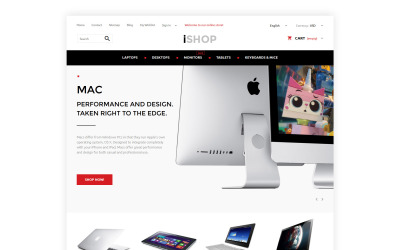 Reszponzív iShop PrestaShop Theme PrestaShop sablon 57939