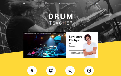 Šablona webových stránek Drum Teacher