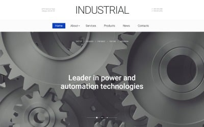 Szablon strony internetowej technologii przemysłowej