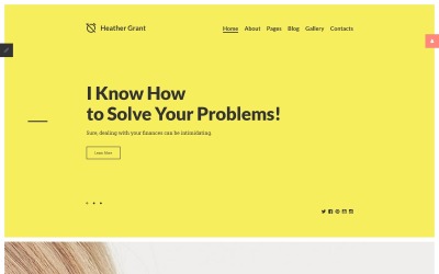 Tema Joomla Responsive #57984 "Heather Grant - Financial Advisor"