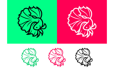 Illustration d&amp;#39;un poisson betta aux couleurs vives et aux contours marqués.