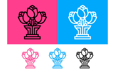 Logo con bouquet di tulipani rosa e blu.