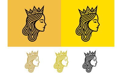 Profilo di testa femminile con corona.