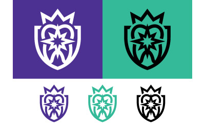 Crown emblem with star and shield design.