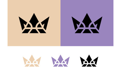 Geometric crown logo symbol for royalty.