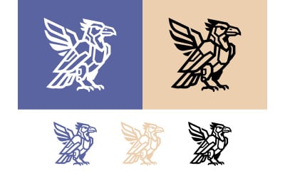 Geometric griffin logo for mythology.