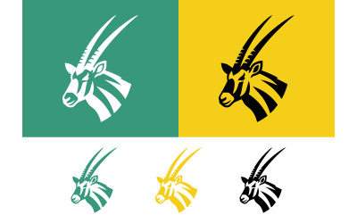 Oryx head logo in green and yellow.