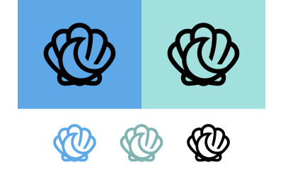 Shell logo design blue and light blue.