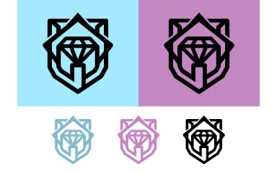 Diamond crest with shield and geometric frame.