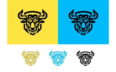 Bull head emblem design for sports brands.