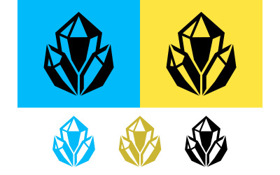 Crystal icon black blue and yellow background.