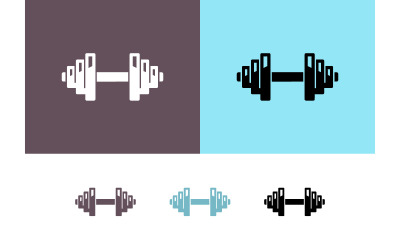 Dumbbell logo modern fitness gym icon.