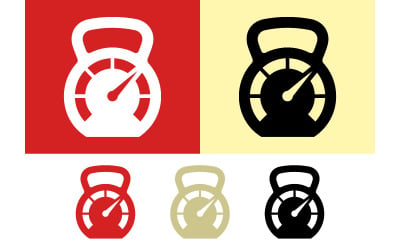 Kettlebell meter icons for fitness.