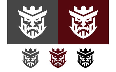 Warlord emblem graphic design, tribal style, black and red.