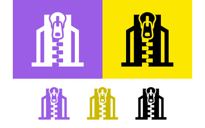 Zipper graphic, jacket design, purple and yellow.